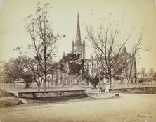 Samuel Bourne in c.1864. Located on the south-east corner of the Maidan, St. Paul's Cathedral was designed by Major W. N. Forbes, architect of the silver mint