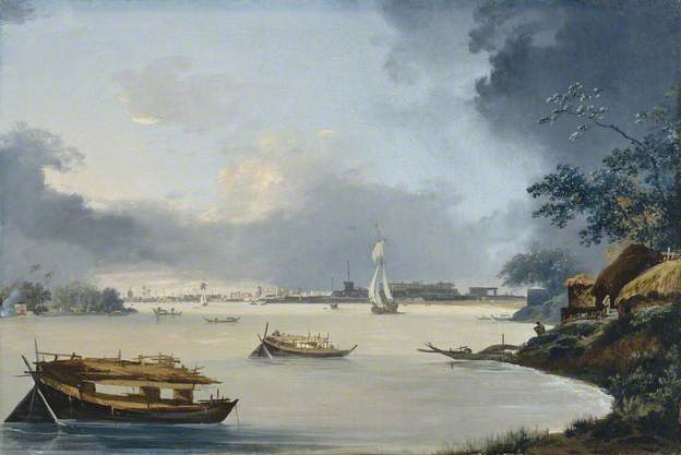 View of Calcutta from Hooghly River by William Hodges. c1789