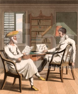 European Gentleman in India learning Arabic