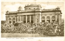 Bathing Ghat Howrah Bridge Calcutta vintage postcard obverse2