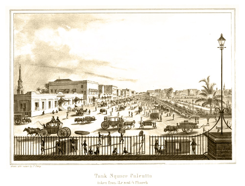 Tank Square Calcutta taken from the Scotch Church, 1847