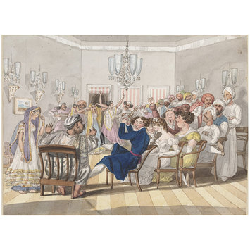 Nob-Kishen's Nautch party - d'Oyly c1825-28